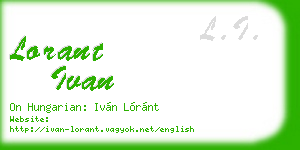 lorant ivan business card