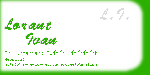 lorant ivan business card